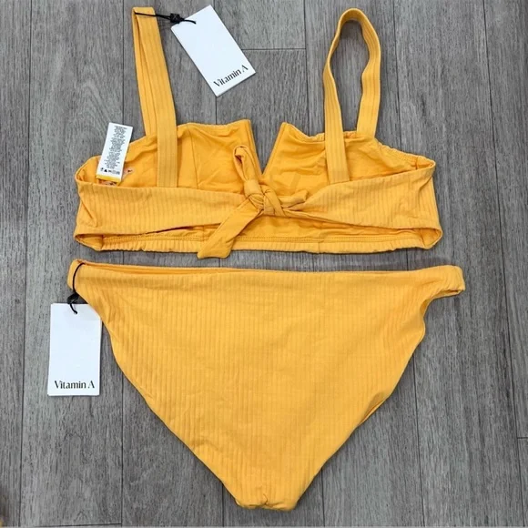 NWT Vitamin A Kaya Bikini Set in Iced Mango Eco Ribbed - Picture 4 of 5
